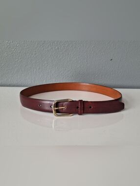 Vintage Christian Dior Leather Belt Size 30 Gold Buckle Minimal Classic